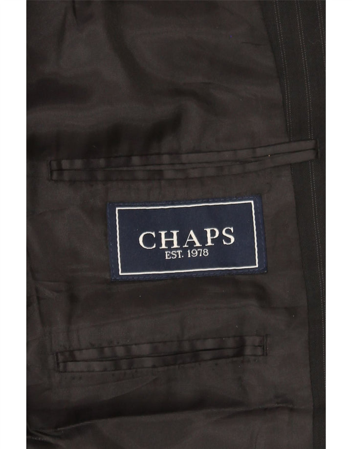 CHAPS Mens 2 Button Blazer Jacket UK 40 Large Black Pinstripe Wool Vintage Chaps and Second-Hand Chaps from Messina Hembry 