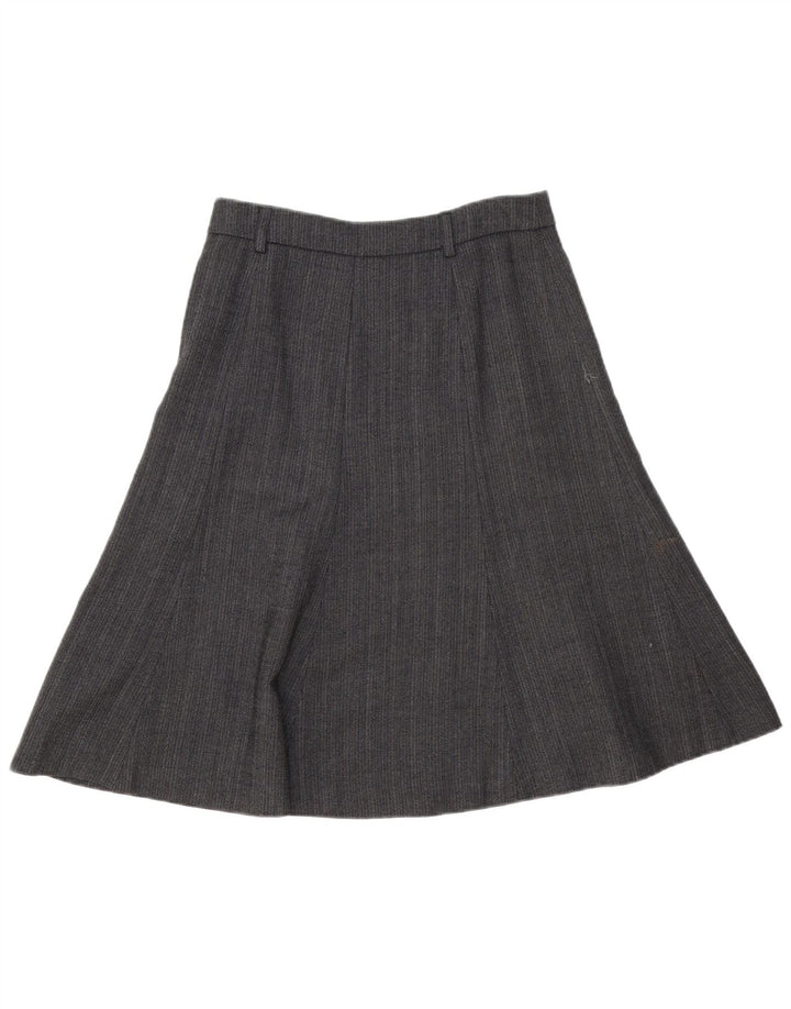 J. Crew Damen-A-Linien-Rock US 2 XS W28 Graue Wolle mit Fischgrätenmuster
