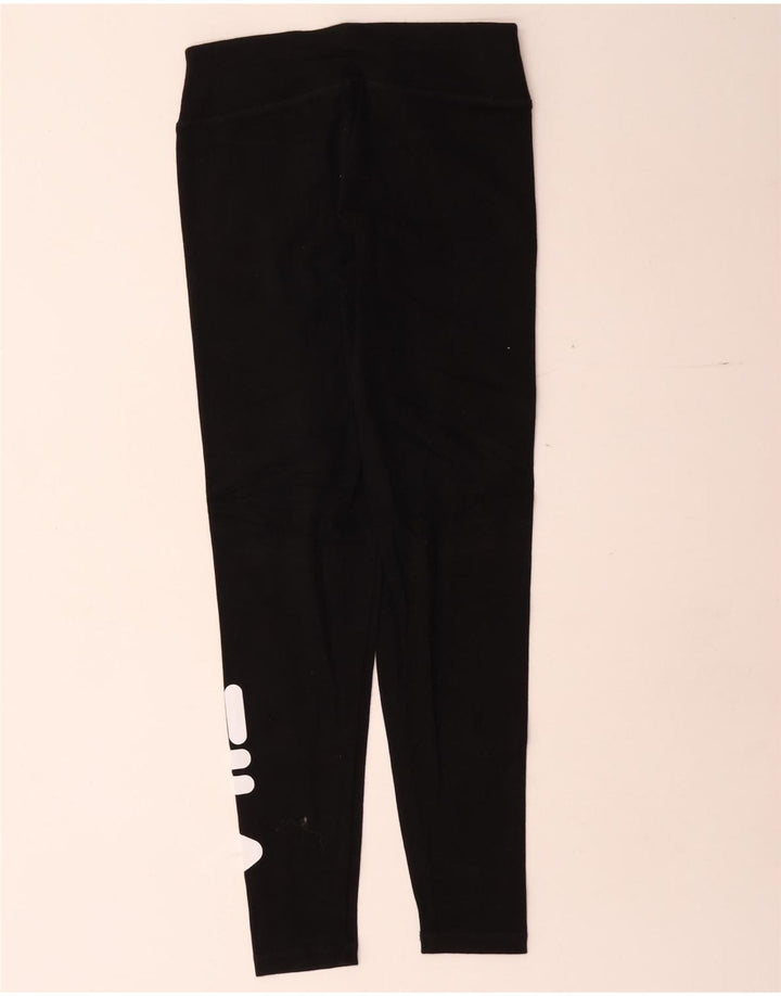 Fila Damen Grafik-Leggings UK 10 Small Schwarz
