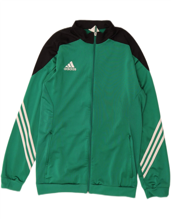 ADIDAS Mens Tracksuit Top Jacket Large Green Colourblock Polyester Vintage Adidas and Second-Hand Adidas from Messina Hembry 