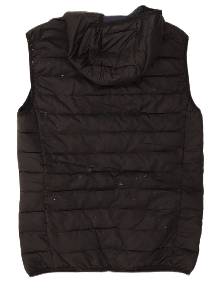 Zara Herren-Weste mit Kapuze, gepolstert, UK 40, Größe L, Schwarz, Polyester