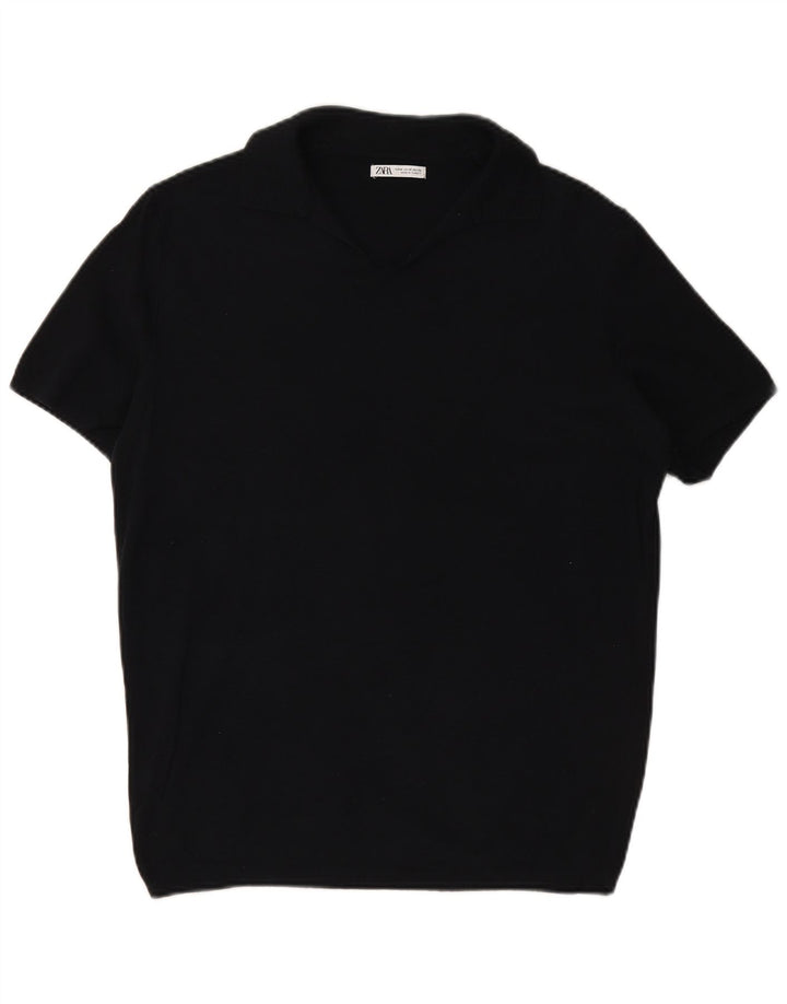 ZARA Herren Poloshirt Medium Marineblau