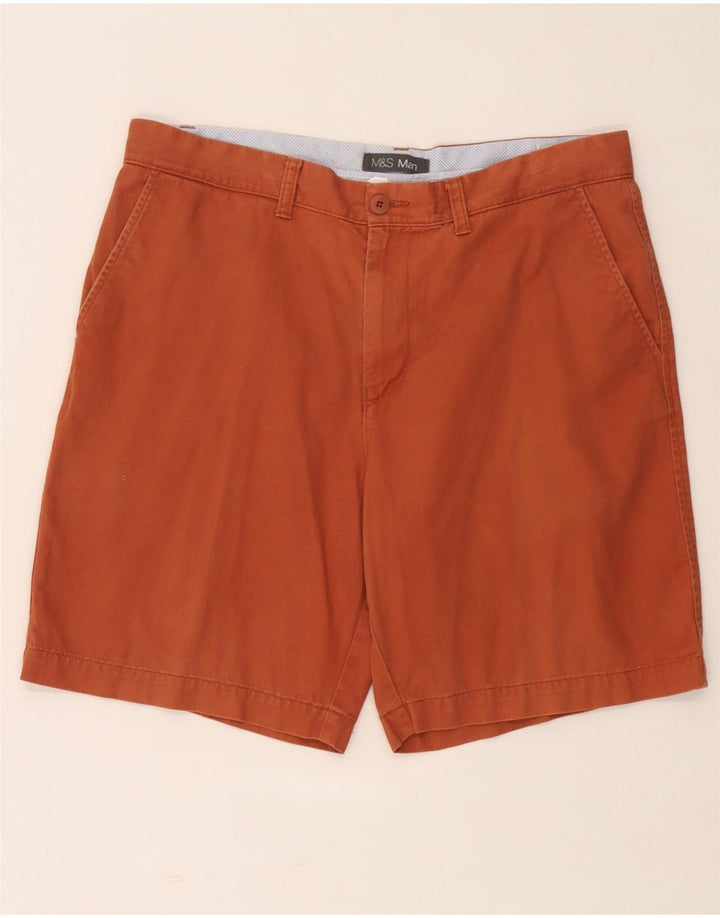 Marks & Spencer Herren Chinoshorts W36 Large Orange Baumwolle