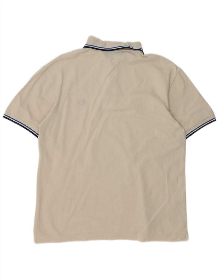 Fred Perry Herren-Poloshirt aus mittelweiß gestreifter Baumwolle