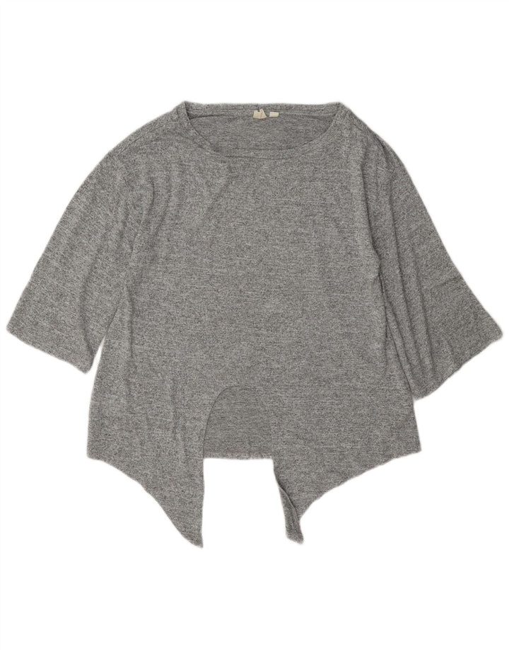 Gap Damen Übergroßes asymmetrisches Tunika-Oberteil UK 6 XS Grau meliertes Polyester