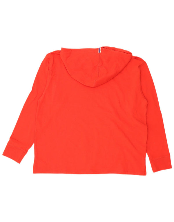 Champion Womens Hooded Graphic Top Langarm UK 16 Large Orange Baumwolle