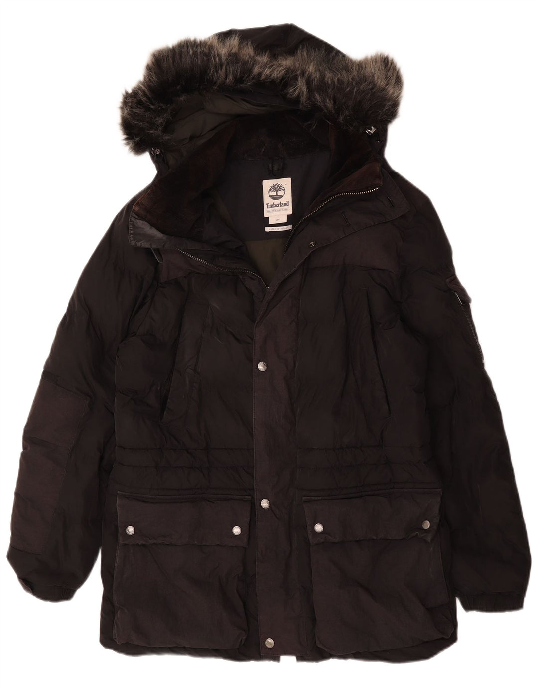 Timberland Herren-Jacke mit Kapuze, gepolstert, UK 40, Größe L, Schwarz, Polyester