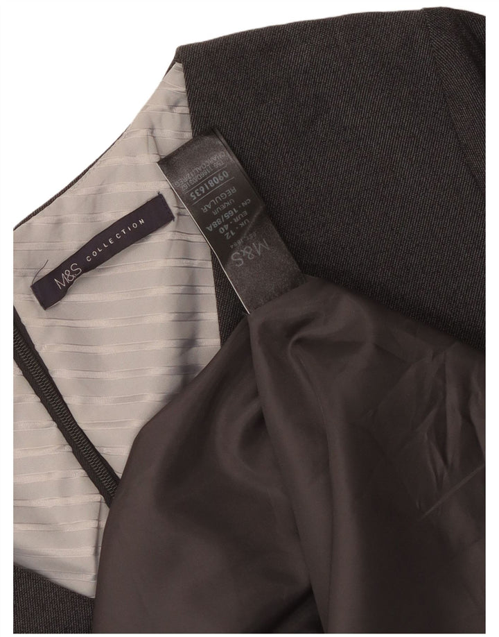Marks & Spencer Damen Etuikleid UK 12 Mittelgraues Polyester