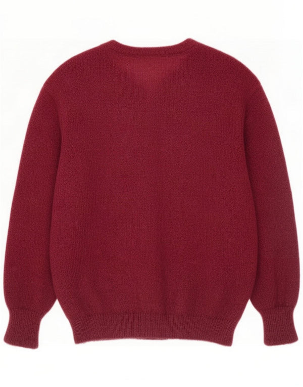 Vintage Womens Cardigan Sweater UK 16 Large Burgundy