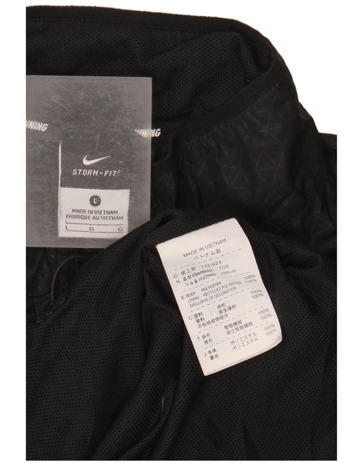 Nike Storm-Fit-Trainingsanzugoberteil für Herren, großes, schwarzes, geometrisches Polyester