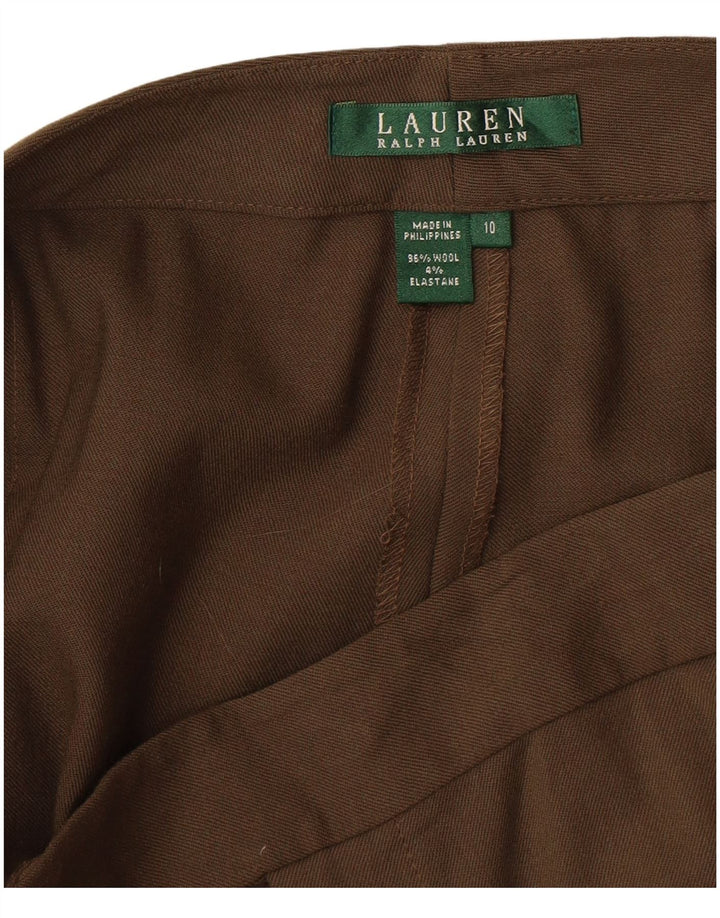 Ralph Lauren Damen Flare Anzughose US 10 Large W32 L32 Khaki Wolle