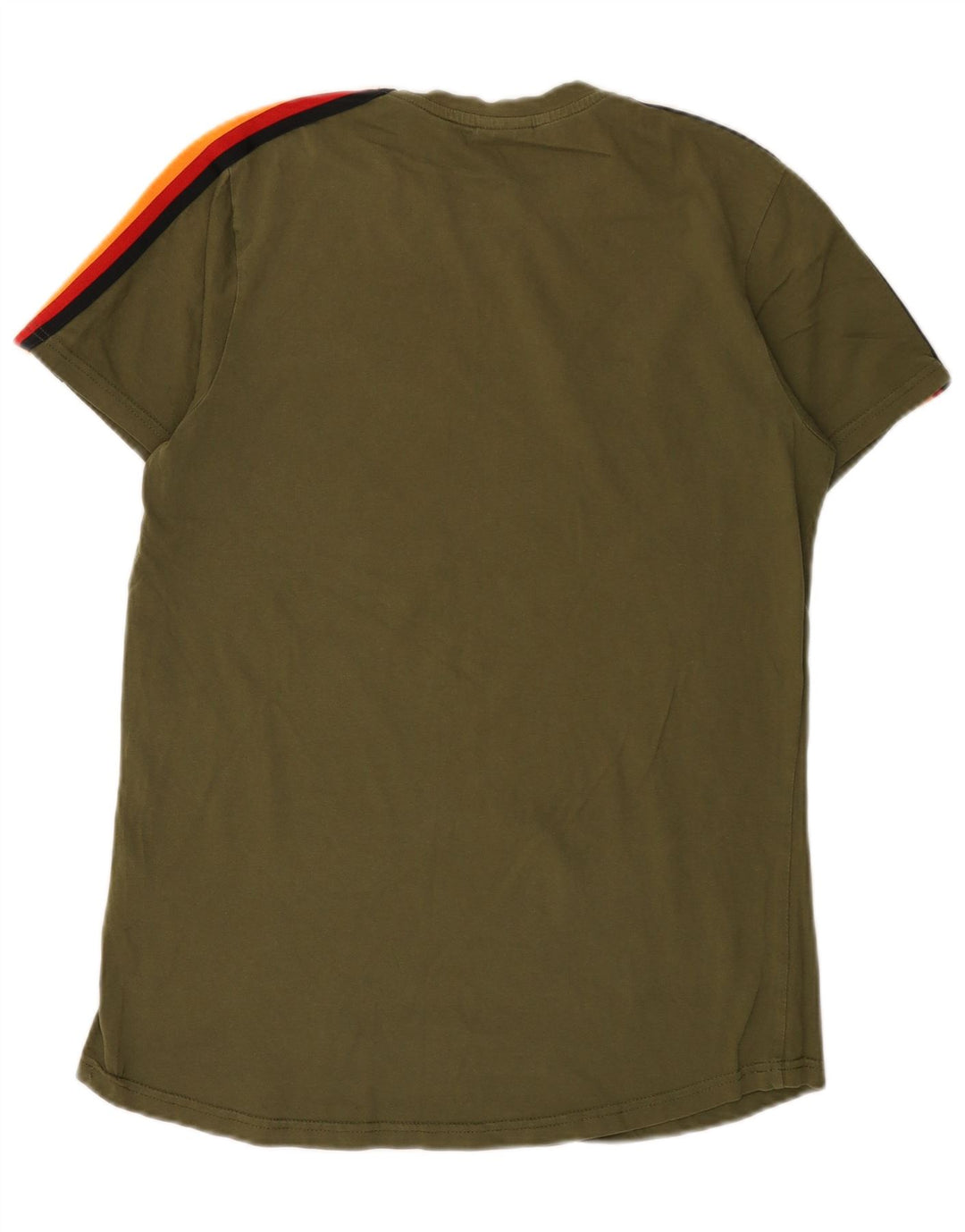 Ellesse Herren-T-Shirt-Oberteil aus mittelgrüner Colourblock-Baumwolle