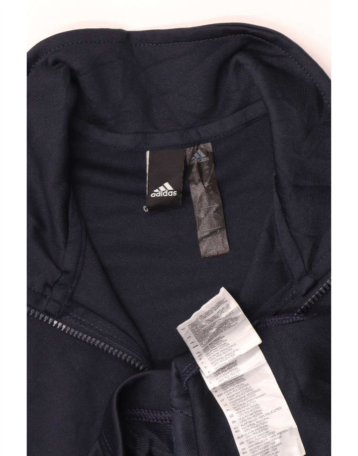 Adidas Herren-Trainingsanzug-Top-Jacke aus mittelmarineblauem Polyester
