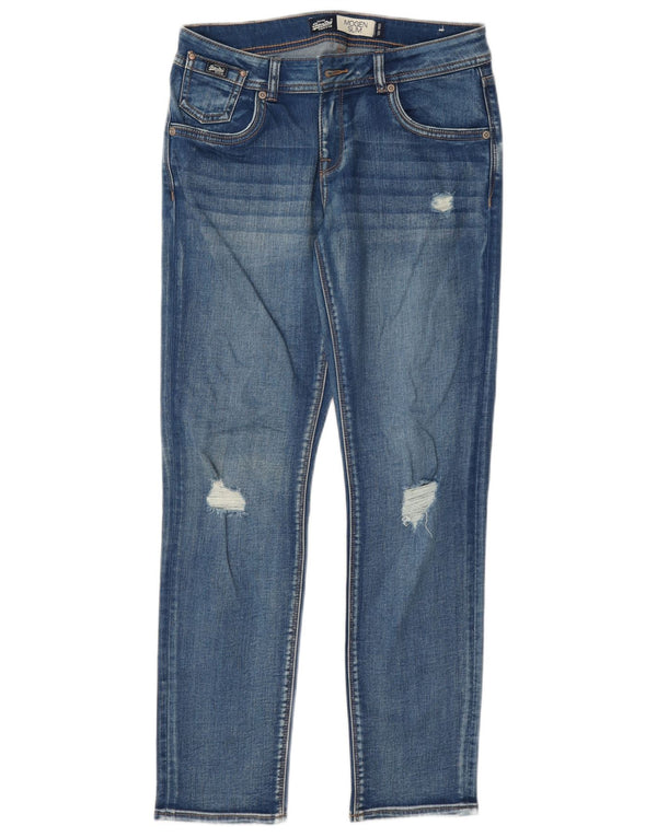 Superdry Damen Imogen Distressed Slim Jeans W28 L30 Blaue Baumwolle