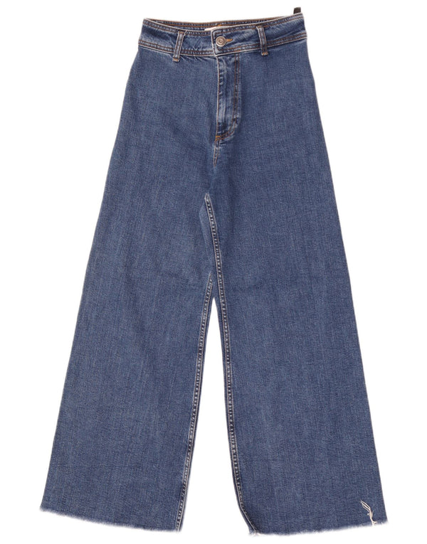 Zara Damen-Jeans mit hoher Taille und weitem Bein, EU 34, 2XS, W24, L28, Blau