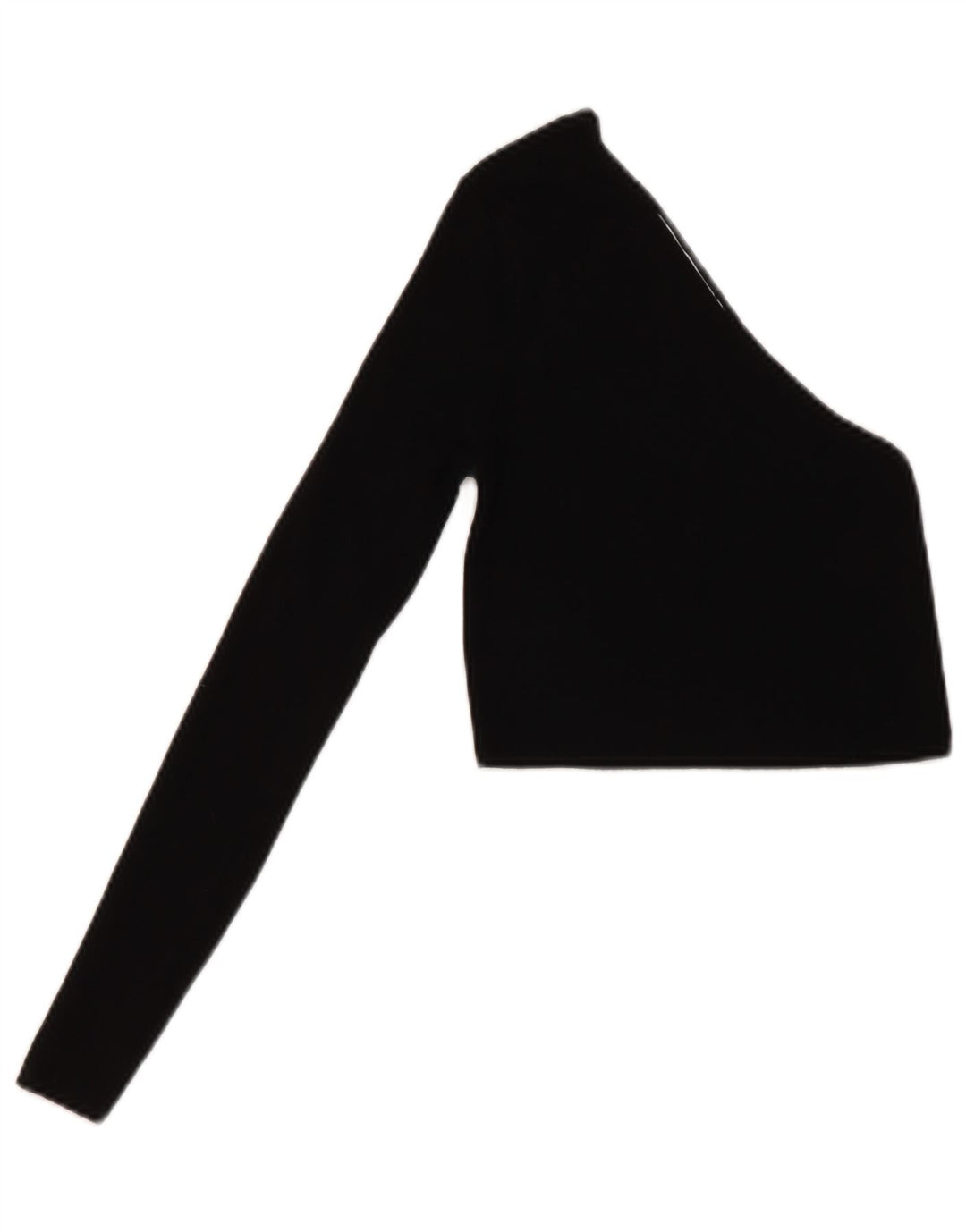 Zara Damen Crop One Shoulder Top UK 8 Small Schwarze Viskose