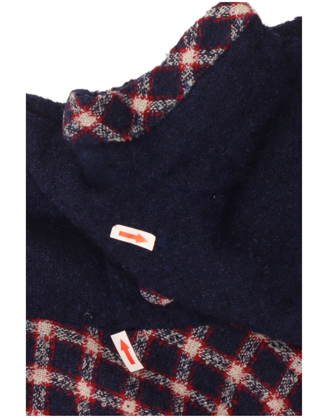 VINTAGE Damen A-Linien-Kleid UK 12 Medium Navy Blue Check