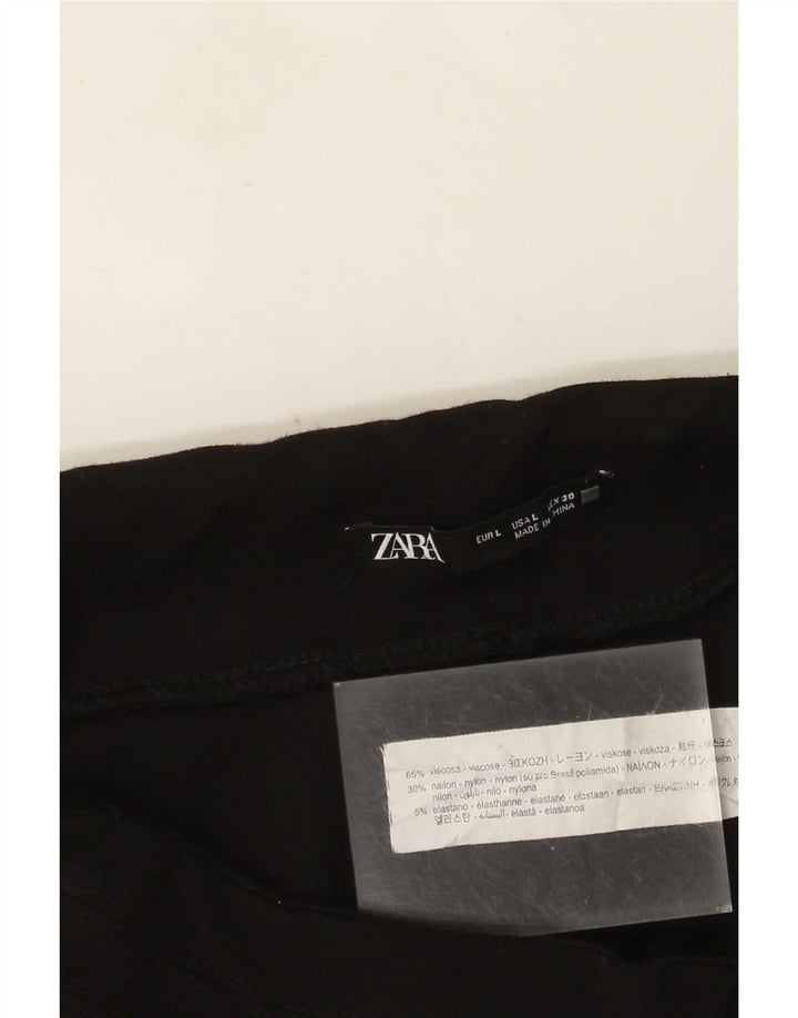 Zara Damen Leggings UK 14 Large Schwarz Viskose