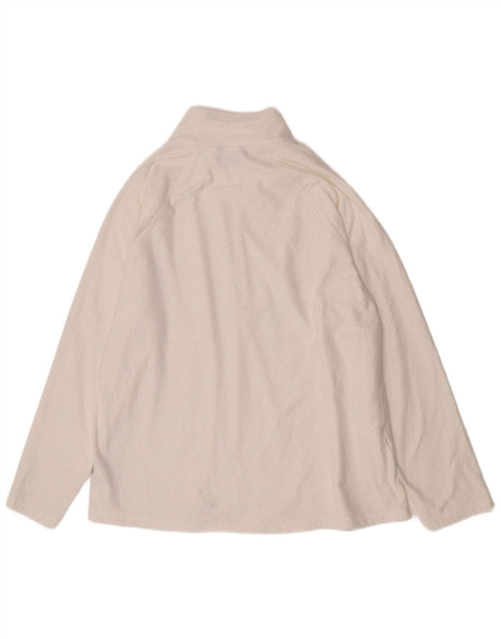Eddie Bauer Damen-Pullover-Trainingsanzugoberteil mit Reißverschluss, UK 18, XL, weiß, geometrisch