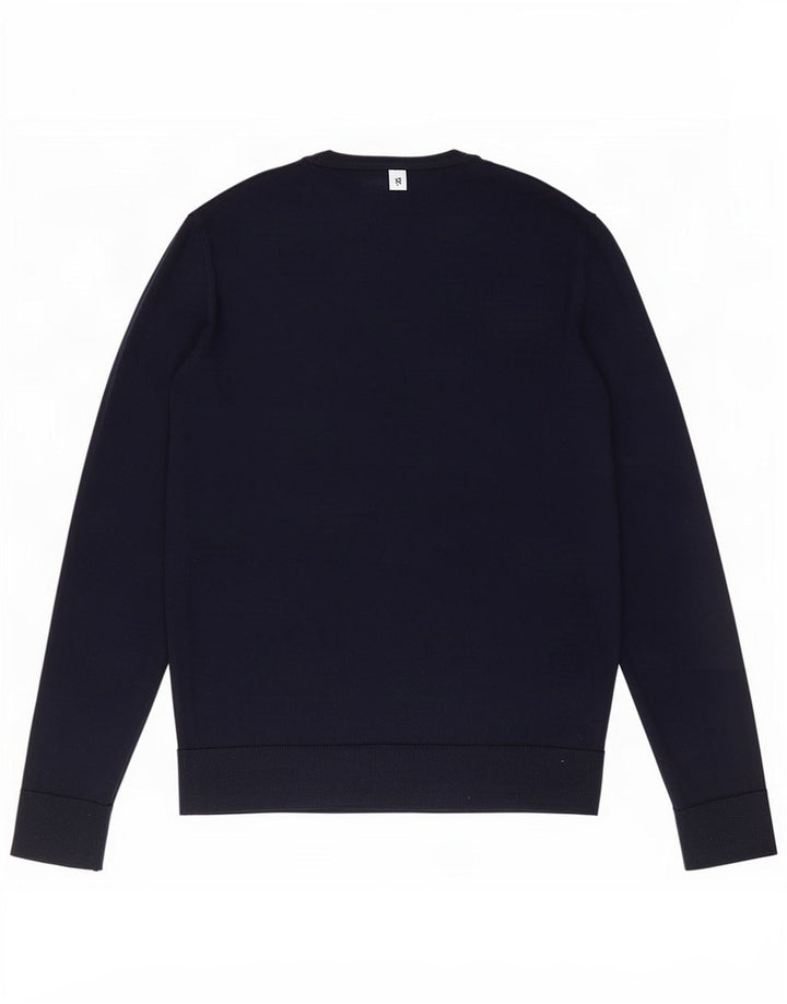 Jack & Jones Herren-Pullover mit Rundhalsausschnitt, mittelmarineblaue Merinowolle