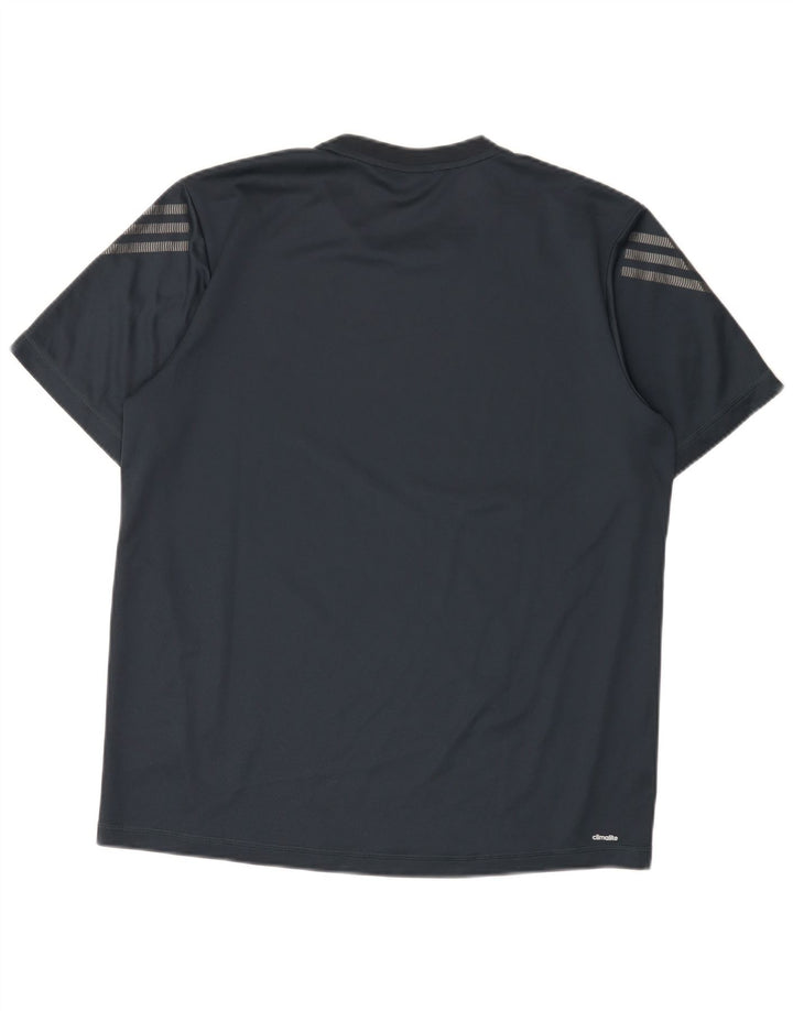 Adidas Herren Climalite T-Shirt Top Large Marineblau Polyester