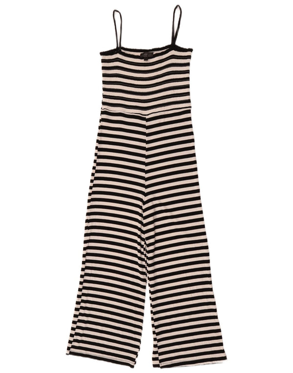 Topshop Damen-Overall, ärmellos, Gr. 40, Größe S, schwarz, gestreift, Viskose