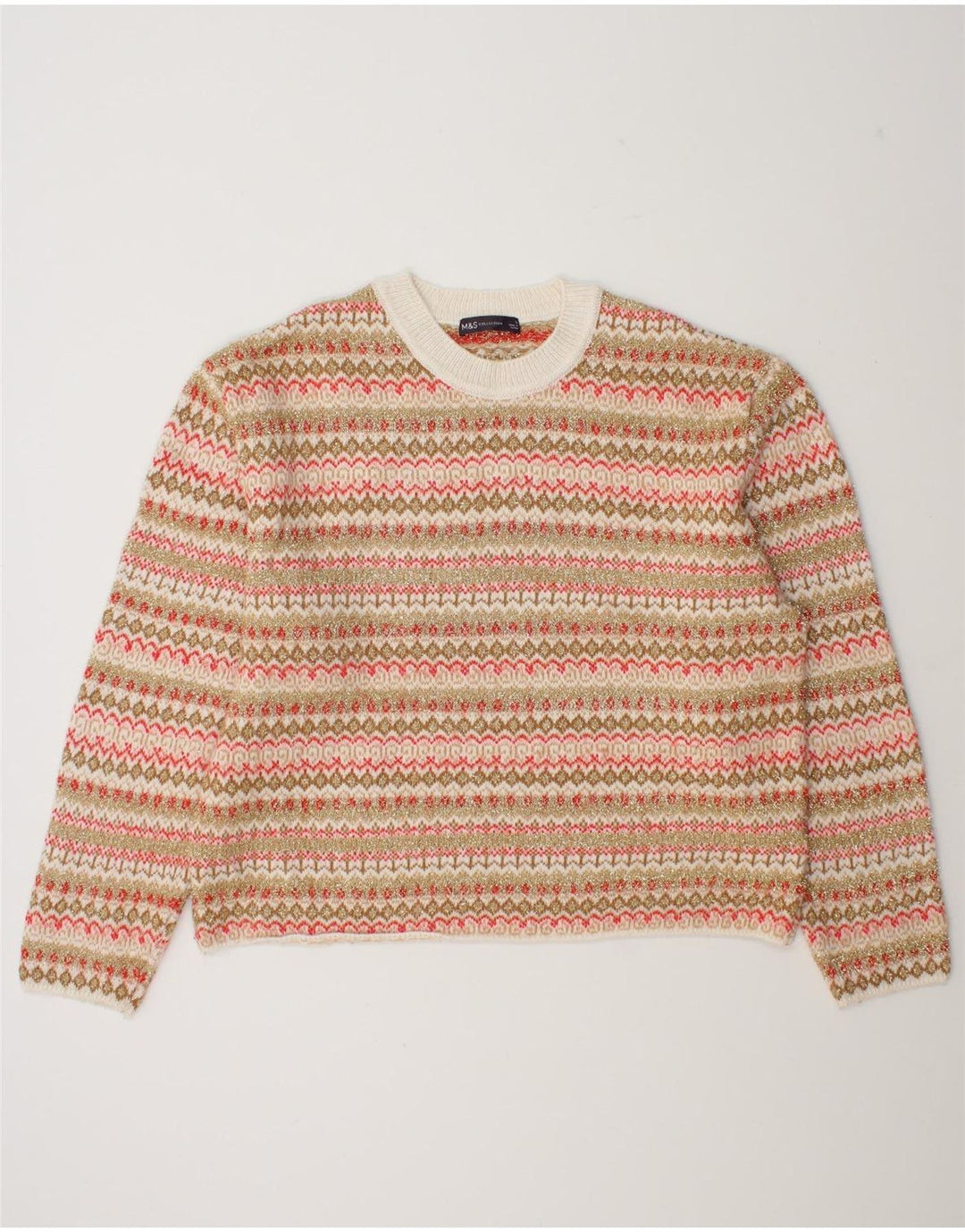 Marks & Spencer Damen-Pullover mit Rundhalsausschnitt, Gr. 40, Größe L, mehrfarbig
