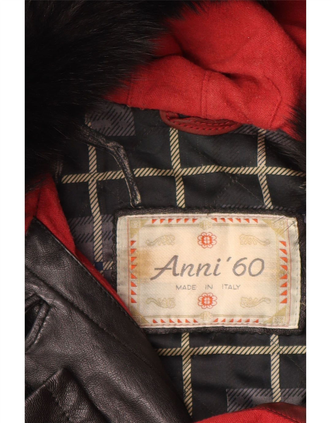 VINTAGE Übergroßer Damen-Ledermantel mit Kapuze IT 42 Mittelschwarzes Leder