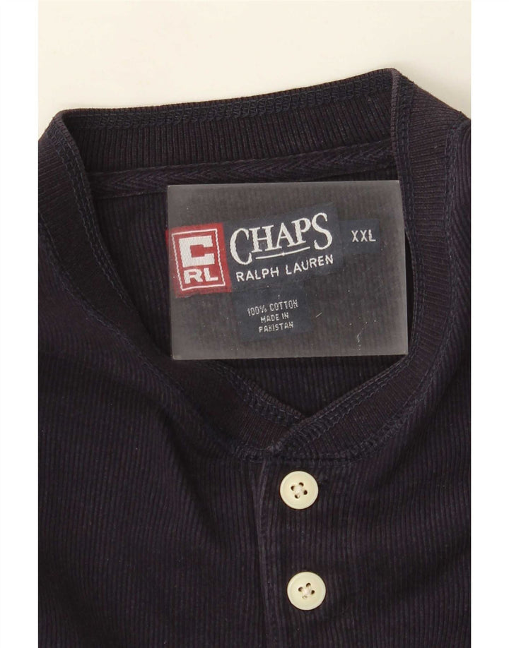 Chaps Herren-Top, langärmelig, 2XL, Marineblau, Baumwolle
