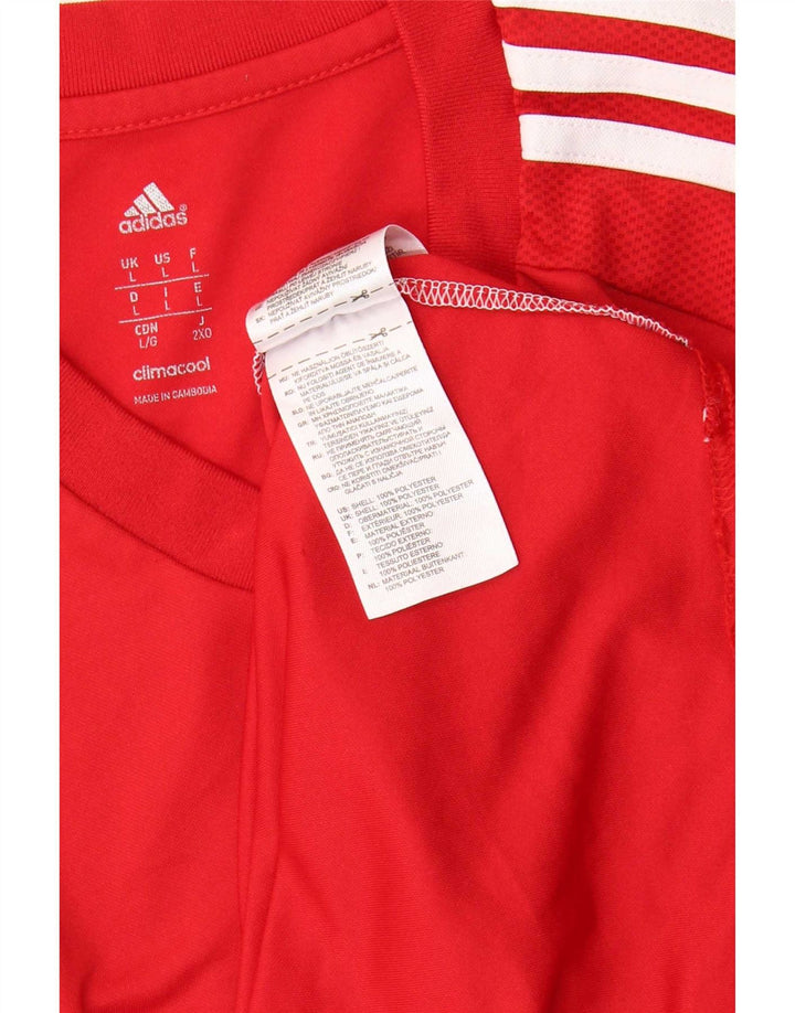 Adidas Herren Climacool T-Shirt Top, großes rotes Farbblock-Polyester