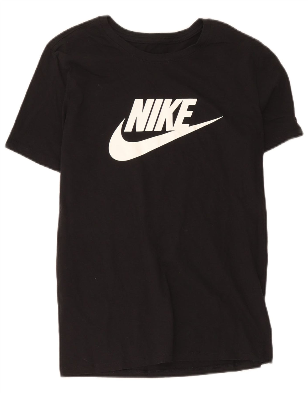 Nike Womens Graphic T-Shirt Top UK 12 Mittelschwarze Baumwolle