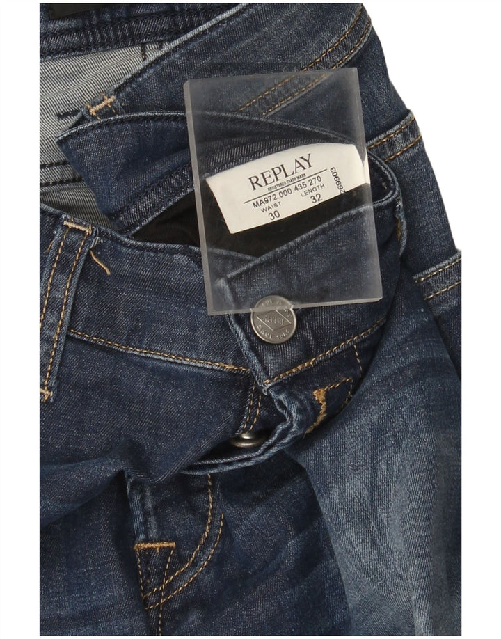 Replay Damen Grover Slim Jeans W30 L32 Marineblau