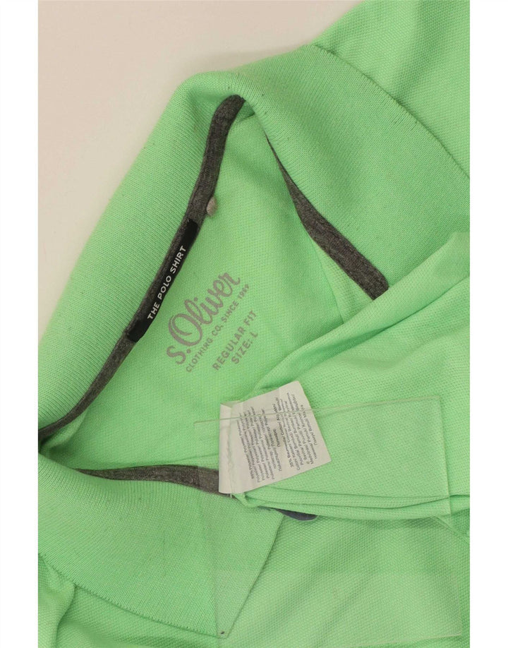 S.Oliver Herren-Poloshirt mit normaler Passform, großes grünes Polyester