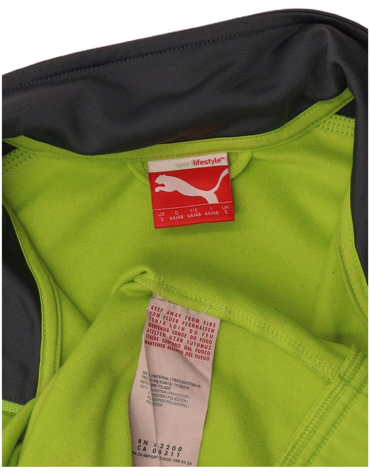 PUMA Herren-Trainingsanzug mit grafischem Oberteil, klein, grün, Farbblock-Polyester