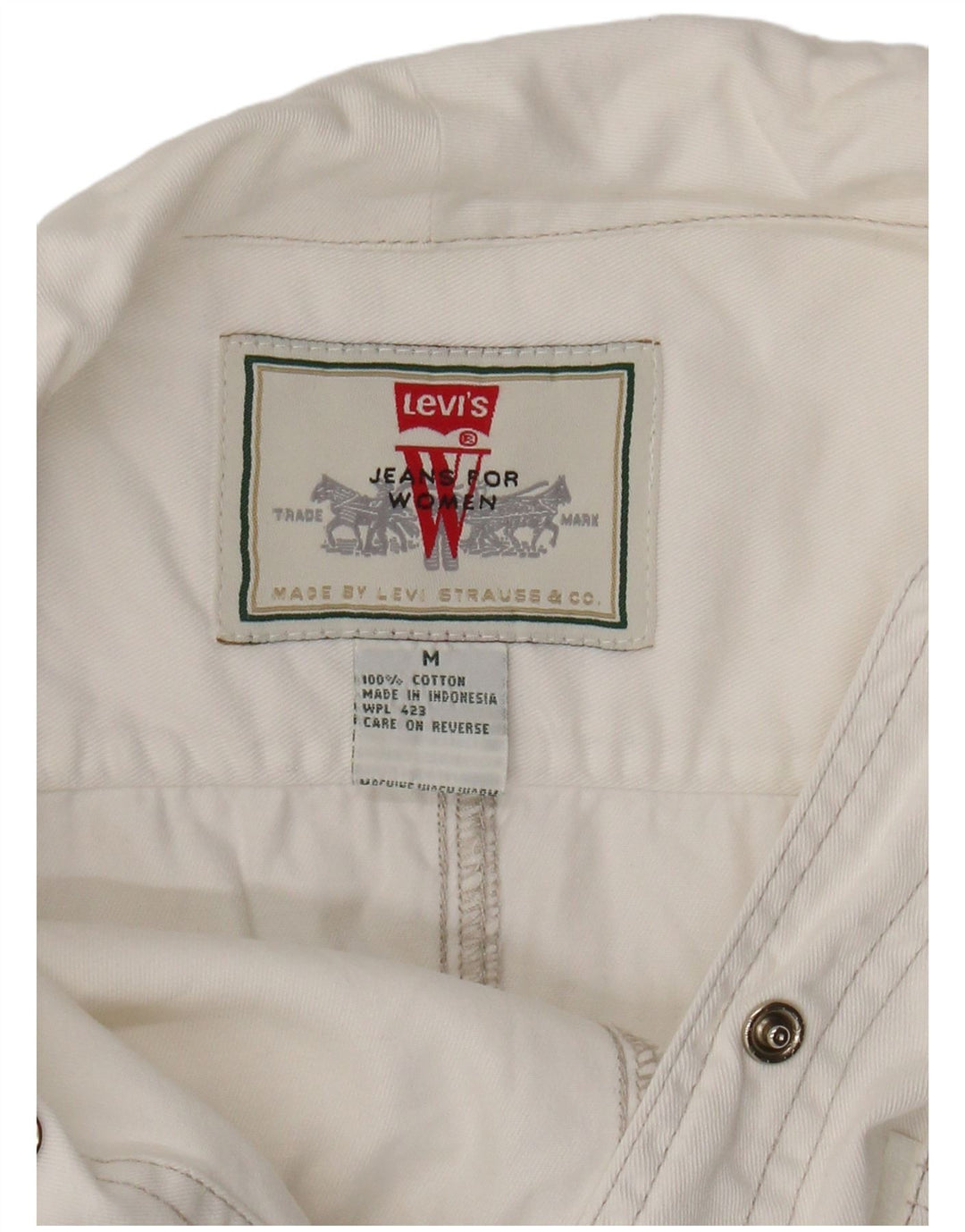 Levi's Damen Kurzarm-Jeanshemd UK 12 Mittelweiße Baumwolle