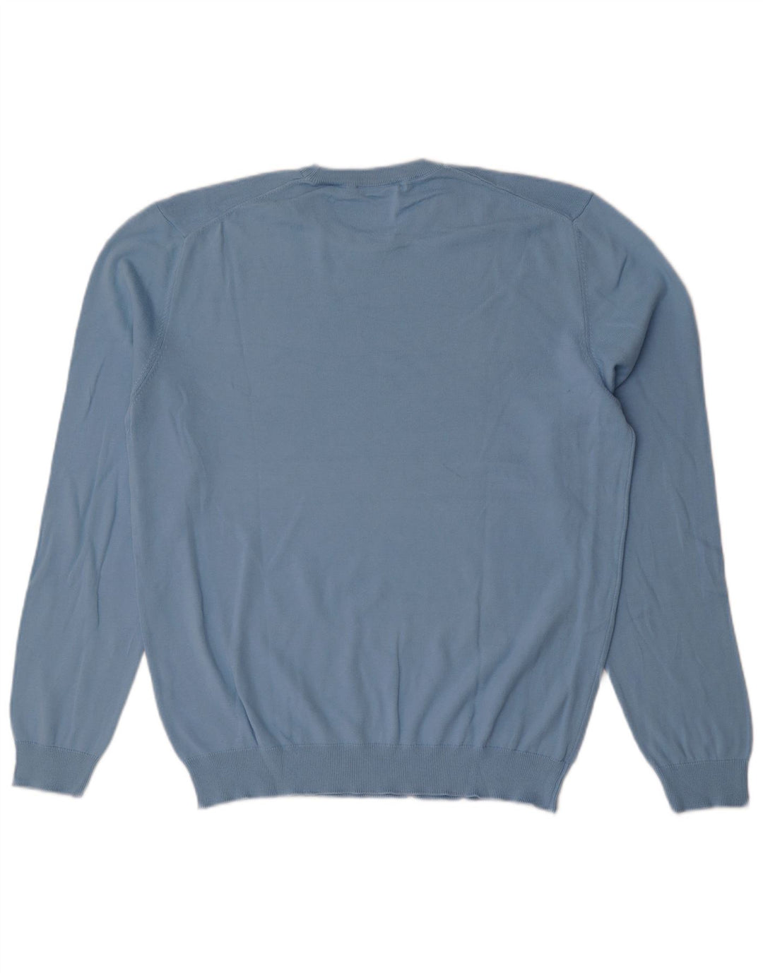 Benetton Herren-Pullover mit Rundhalsausschnitt, XL, blaue Baumwolle