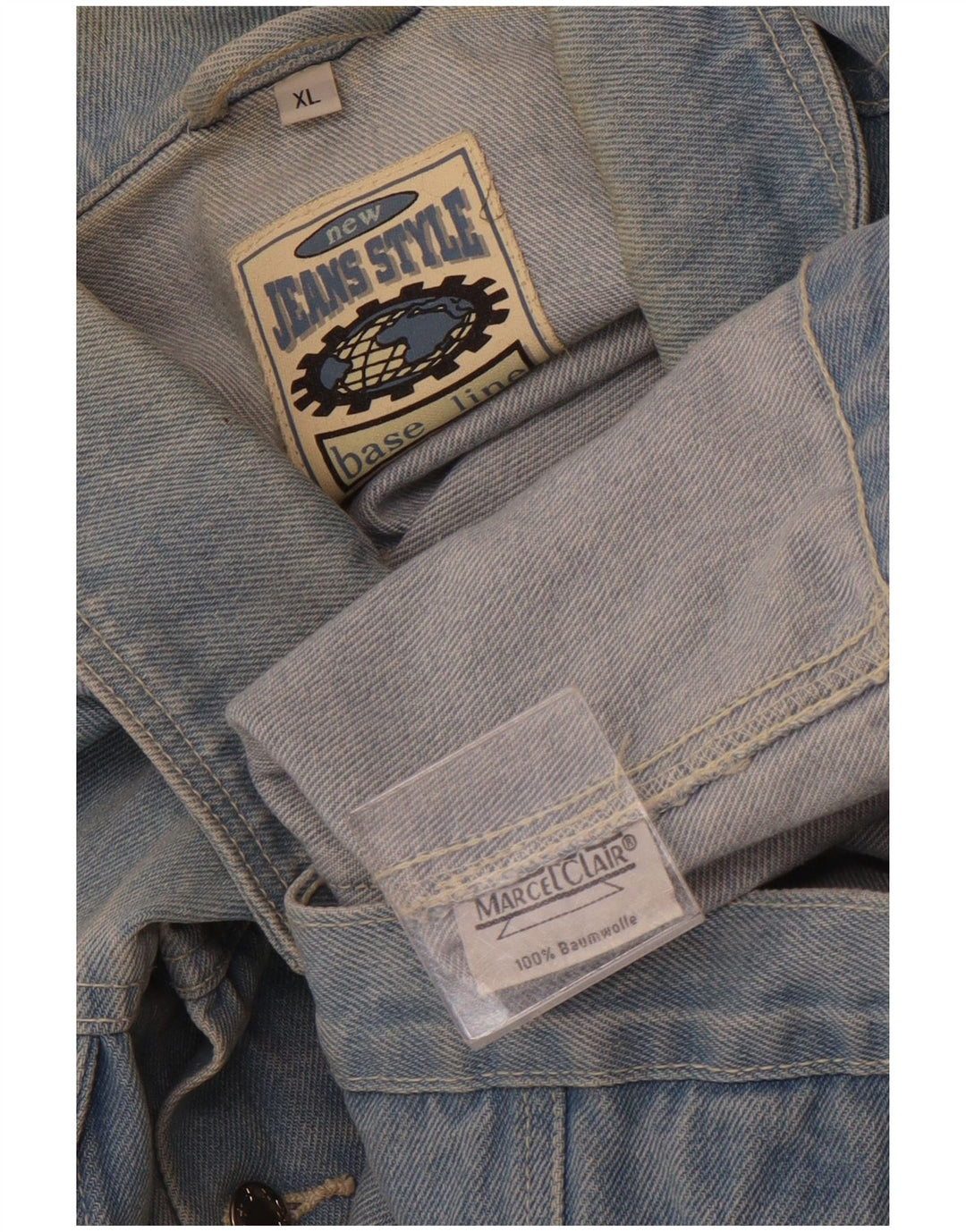 MARCEL CLAIR Herren Jeansweste UK 42 XL Blaue Baumwolle