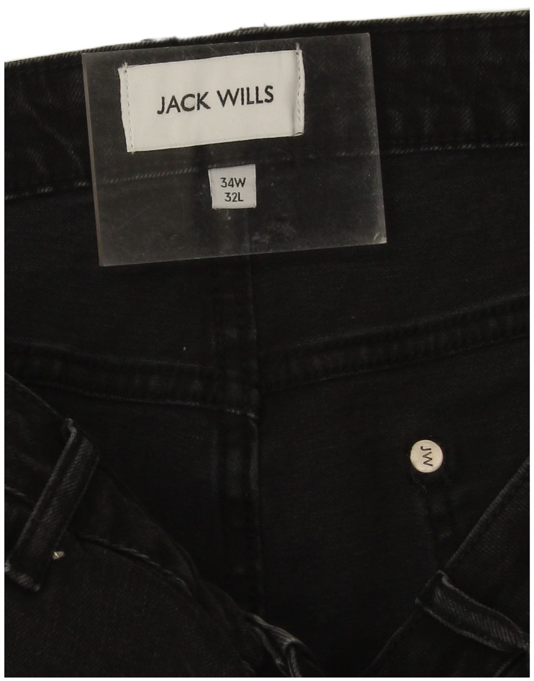 Jack Wills Slim-Jeans für Herren, W34, L29, schwarze Baumwolle