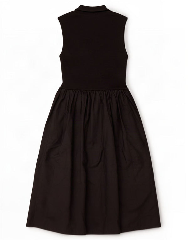 Zara Damen Ärmelloses Prinzessinnenkleid UK 12 Mittelschwarze Baumwolle