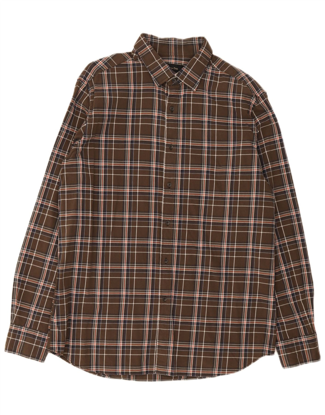 Massimo Dutti Herrenhemd XL, braun kariert, Baumwolle