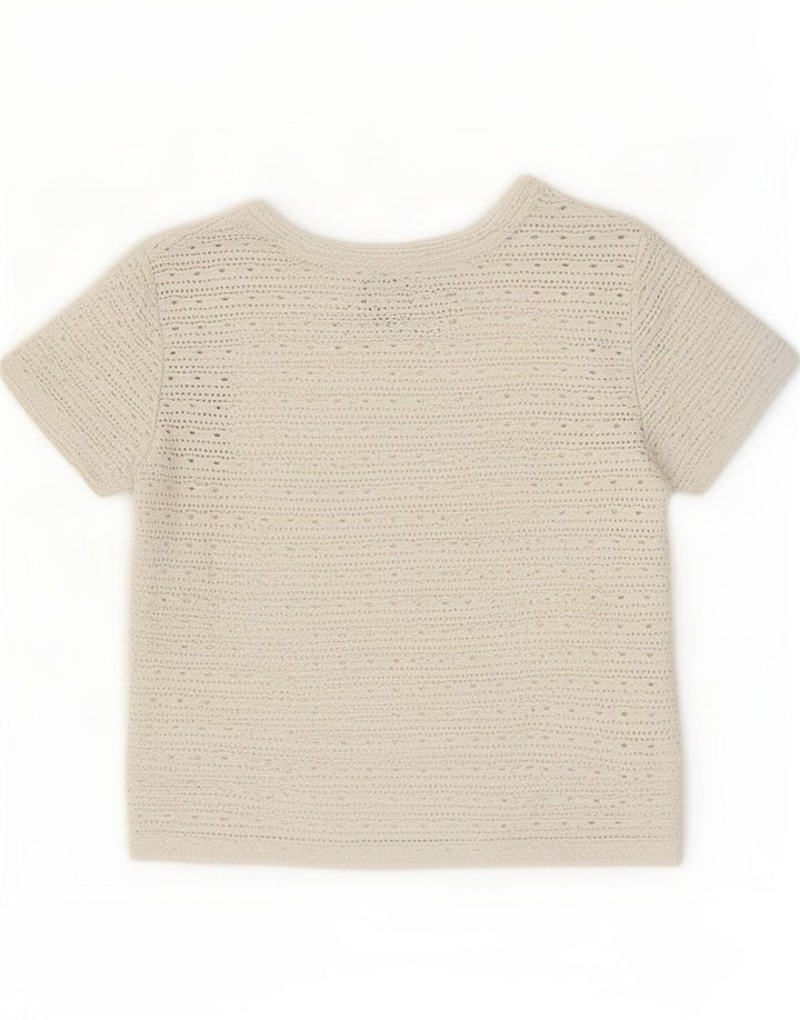 Zara Damen Crop T-Shirt Top UK 10 Small Grau Polyester