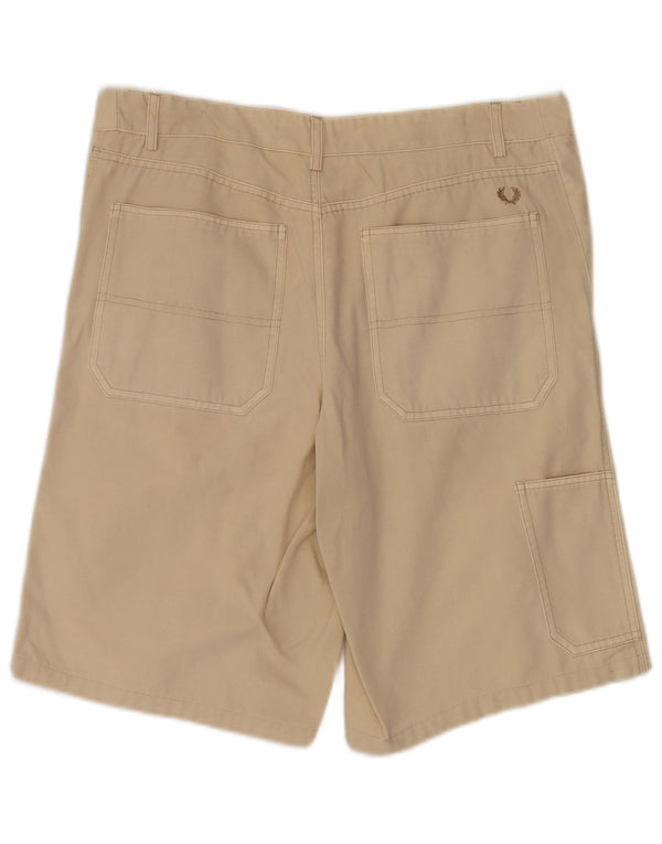 FRED PERRY Herren-Freizeitshorts IT 48 Medium W36 Beige Baumwolle