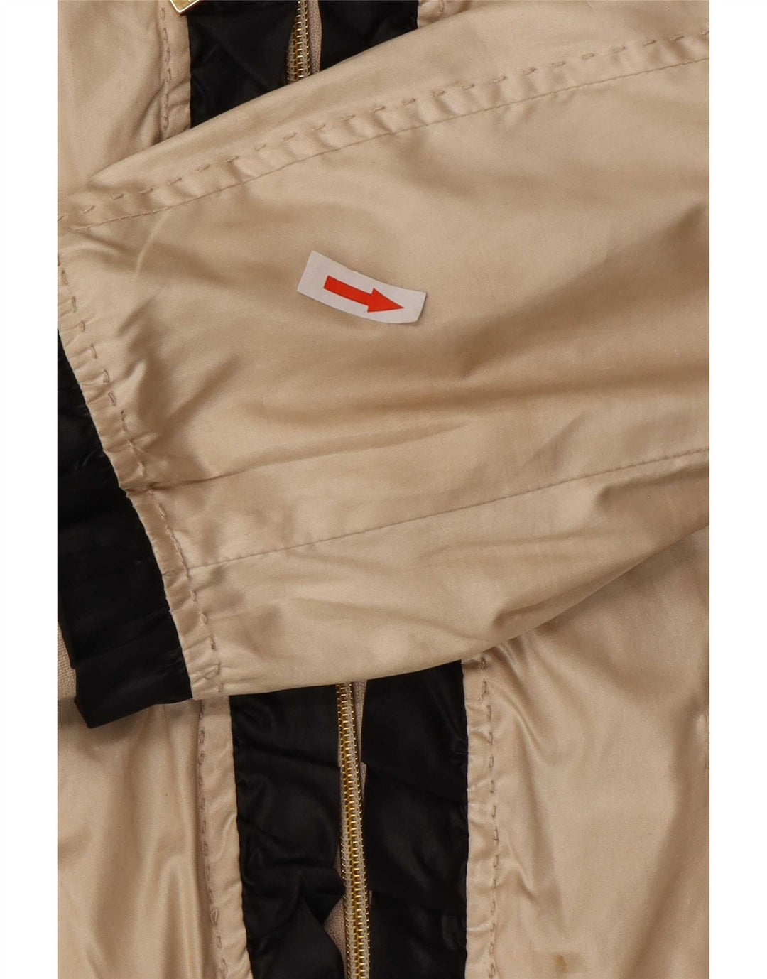 Moschino Damen Bomberjacke UK 14 Large Gold Colourblock Polyester