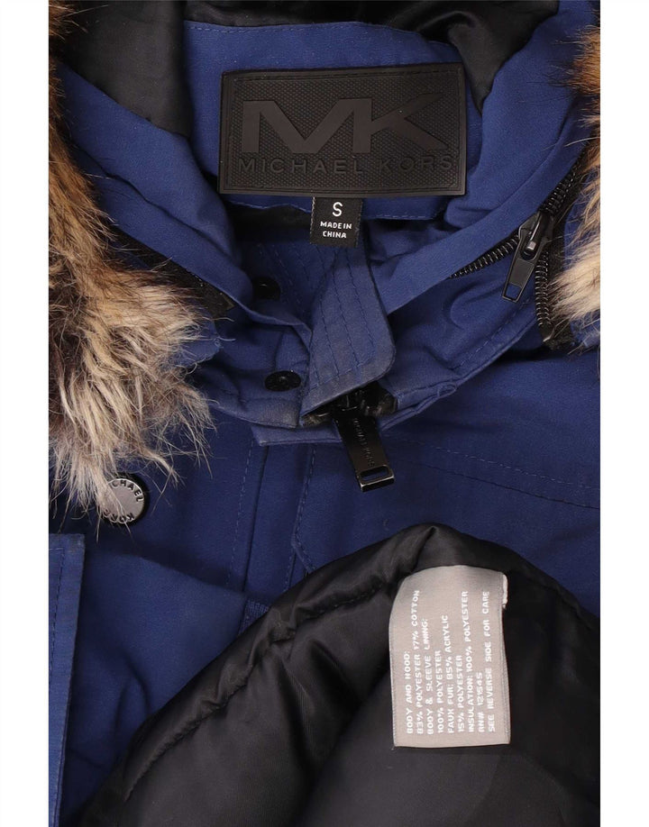 Michael Kors Herren-Bomberjacke mit Kapuze, gepolstert, UK 36, Größe S, blau, Polyester