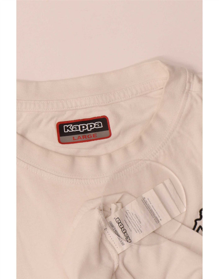 Kappa Herren T-Shirt Top Large Weiß Baumwolle