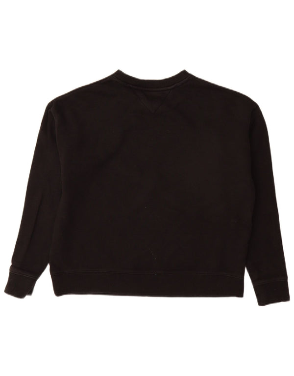 Tommy Hilfiger Damen Sweatshirt Pullover UK 16 Large Schwarz Baumwolle