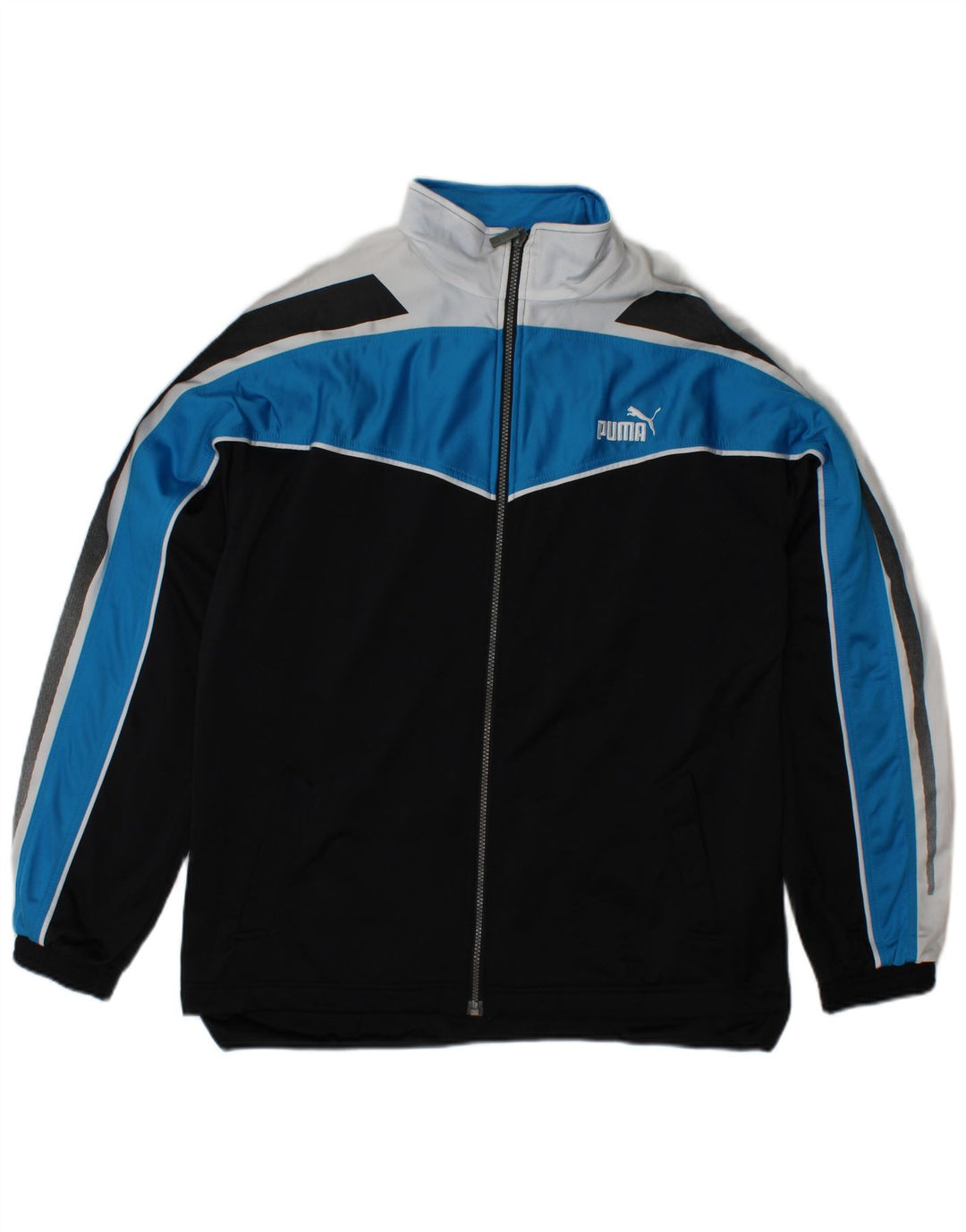PUMA Herren-Trainingsanzug mit grafischem Oberteil, Größe S, Schwarz, Farbblock-Polyester