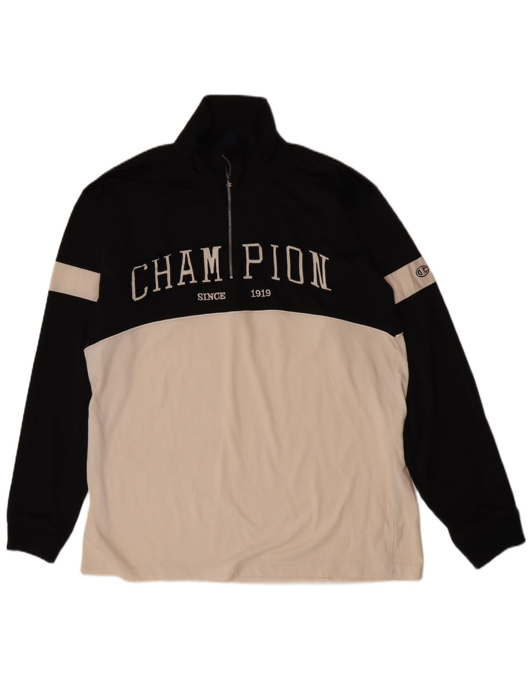 Champion Herren-Trainingsanzug mit Reißverschluss und Grafik-Pullover, XL, Schwarz, Farbblock