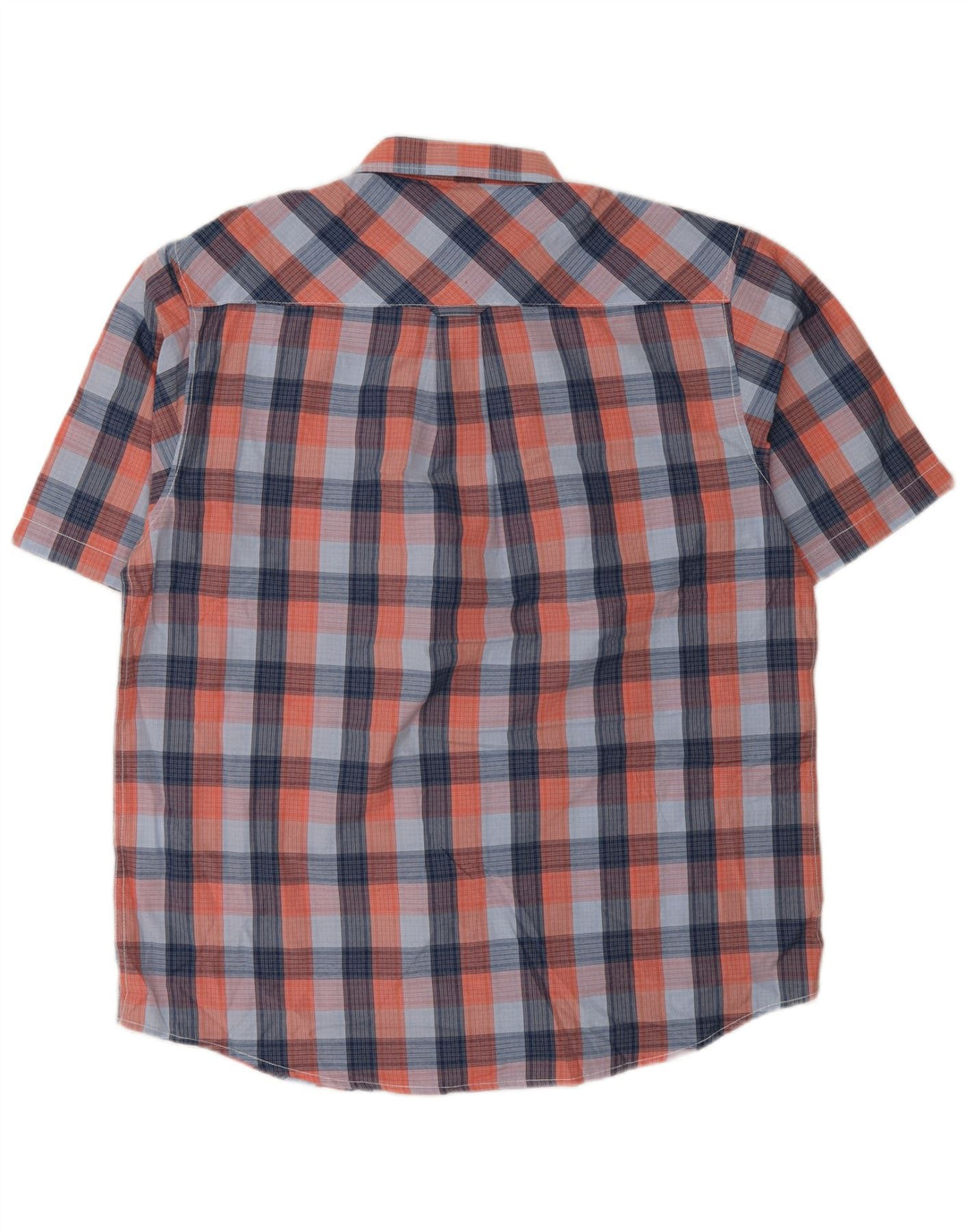 James Pringle Herren-Kurzarmhemd, groß, blau kariert, Polyester