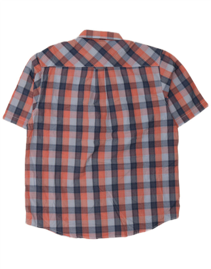 James Pringle Herren-Kurzarmhemd, groß, blau kariert, Polyester
